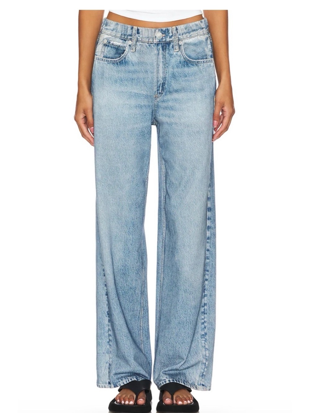 Rag & Bone Miramar Terry Wide Leg Jeans Size 26 Light Wash